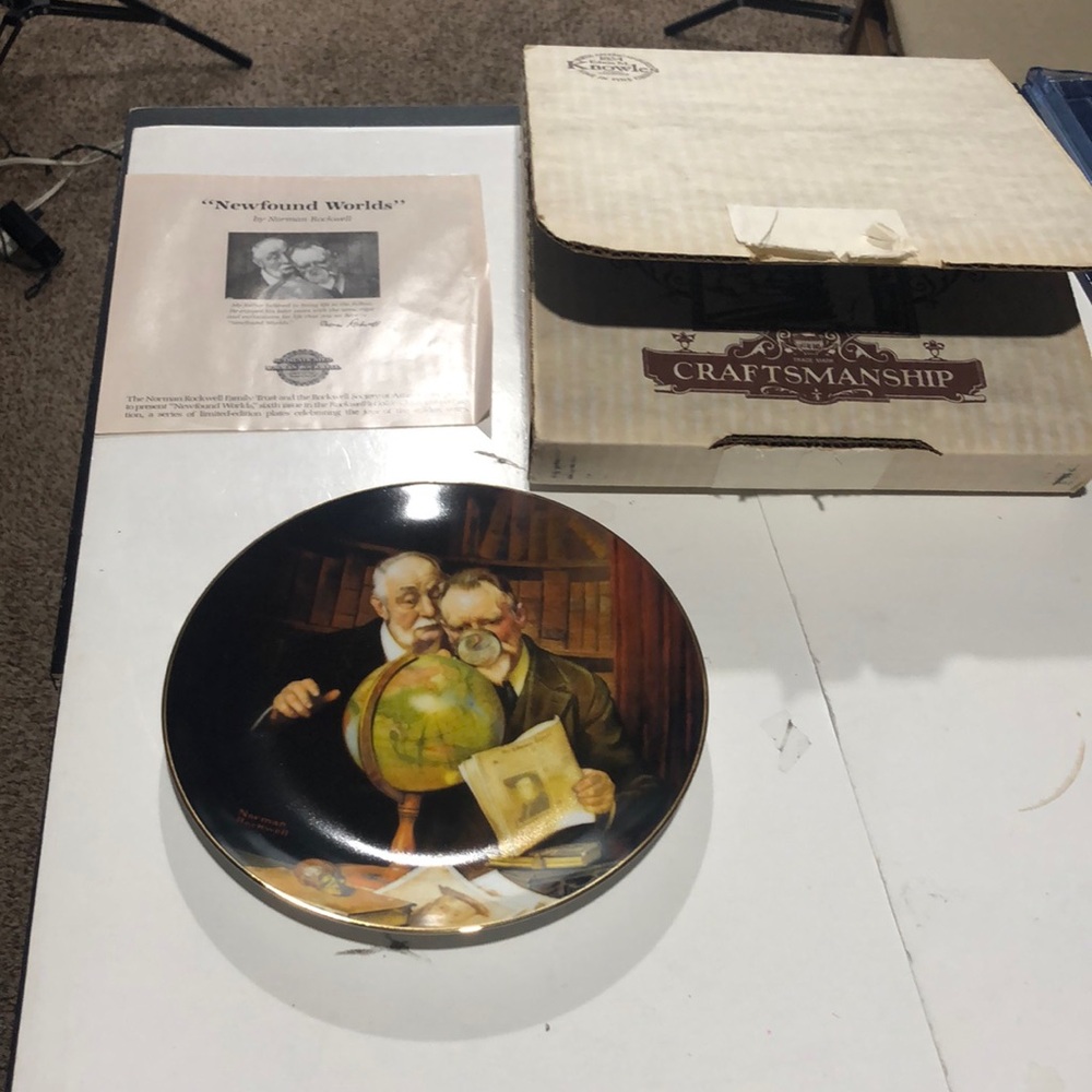Edwin M. Knowles Newfound Worlds by Norman Rockwell collector’s plate